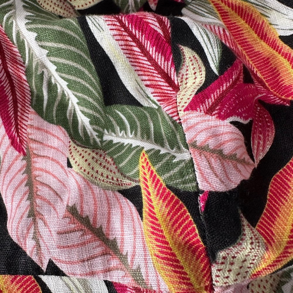 LOFT Pink and Green Tropical Leaf Top - Picture 3 of 4